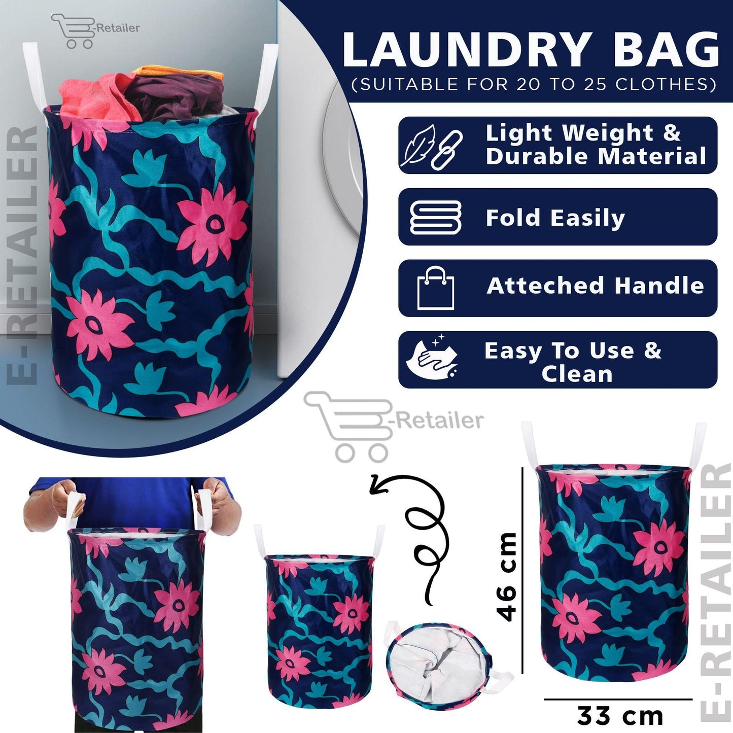 Laundry Bags- Polyester Foldable Printed Laundry Bags Roposo Clout