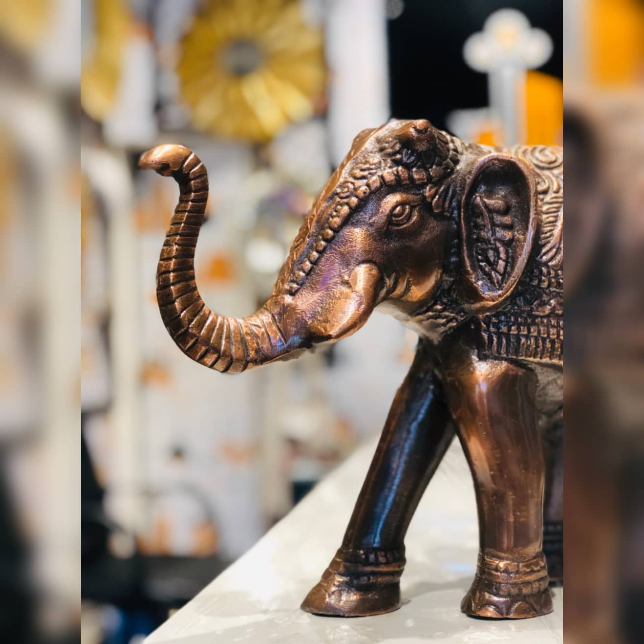 Gold Elephant Figure | Metal Dusky Lory