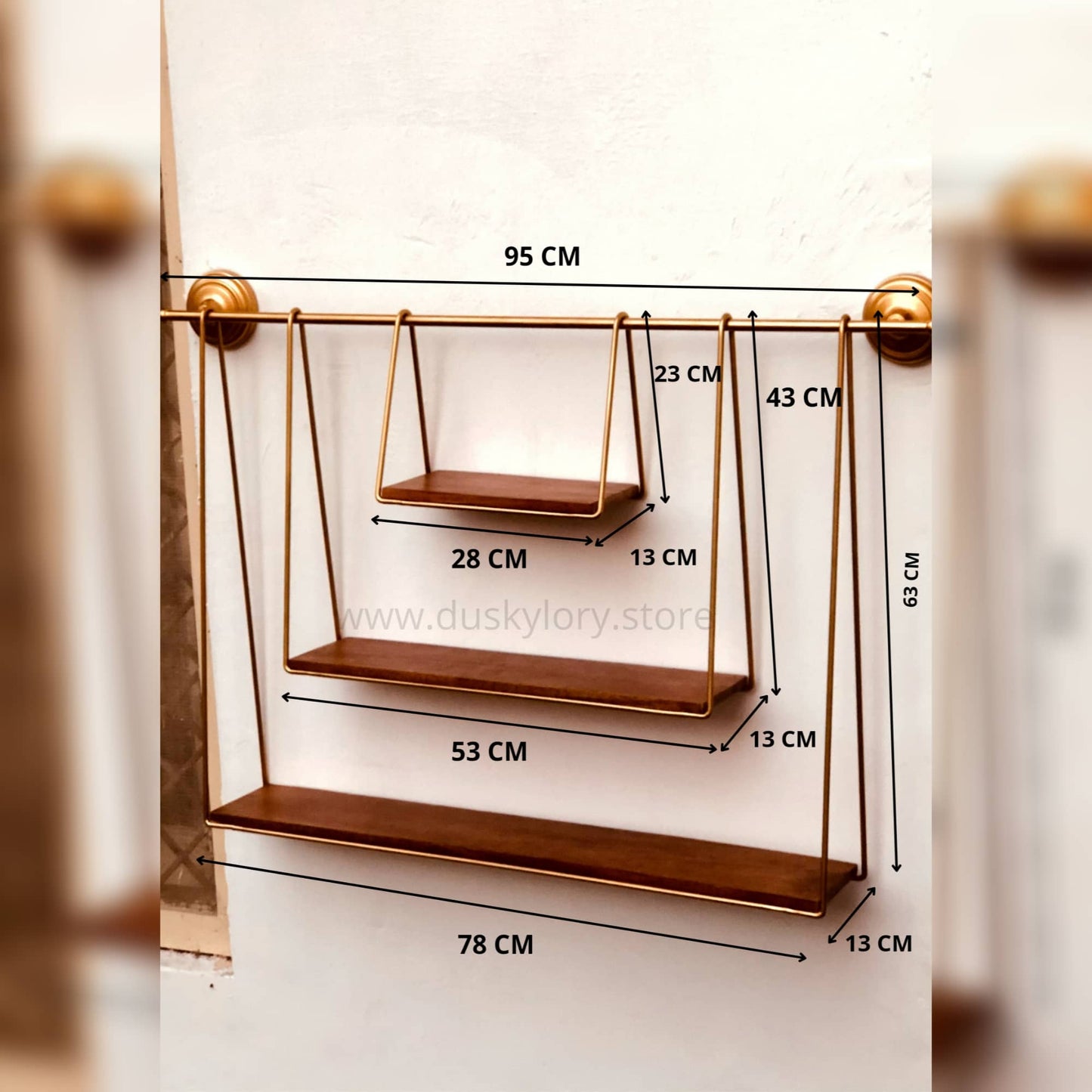 Wall Shelves for living room | Wooden rack for wall | Floating shelves For Bedroom | Wall Mounted Shelves - Dusky Lory