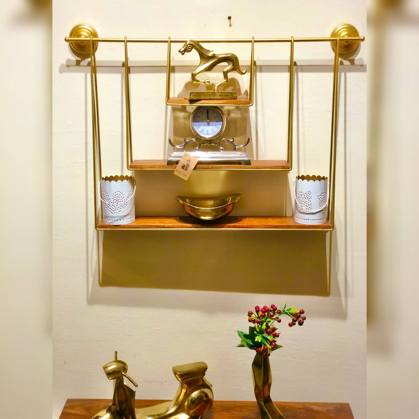 Wall Shelves for living room | Wooden rack for wall | Floating shelves For Bedroom | Wall Mounted Shelves - Dusky Lory