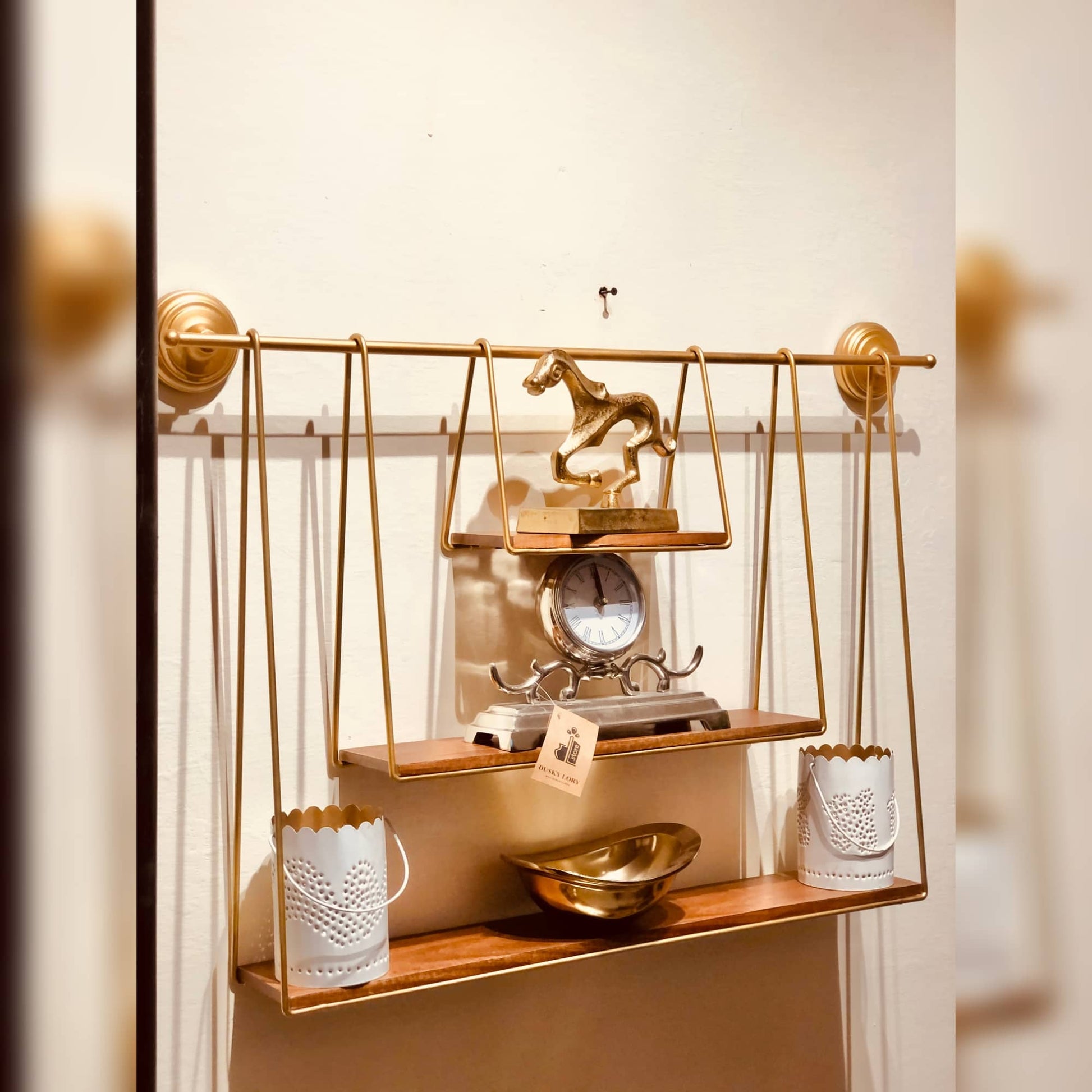 Wall Shelves for living room | Wooden rack for wall | Floating shelves For Bedroom | Wall Mounted Shelves - Dusky Lory