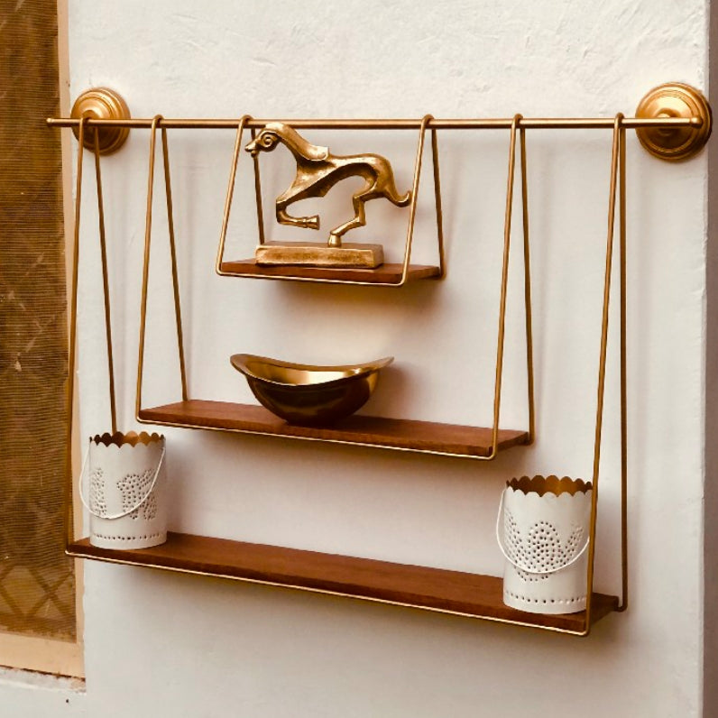 Wall Shelves for living room | Wooden rack for wall | Floating shelves For Bedroom | Wall Mounted Shelves - Dusky Lory