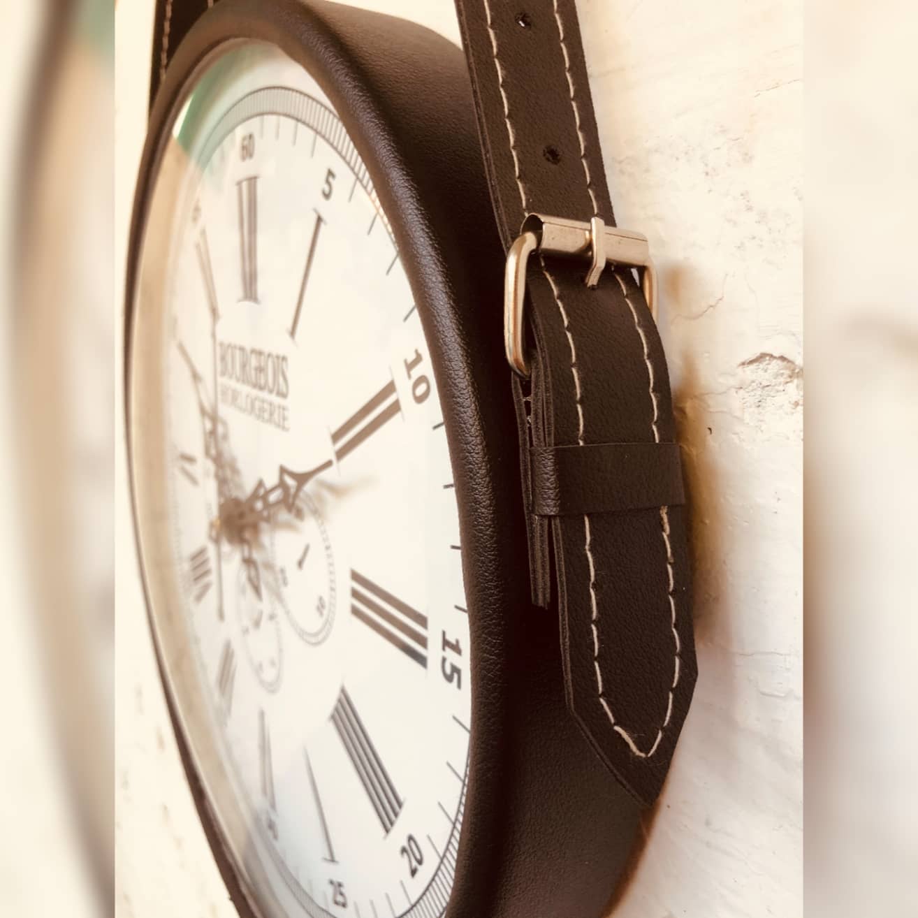 Leather Belt Hanging Wall Clock Dusky Lory