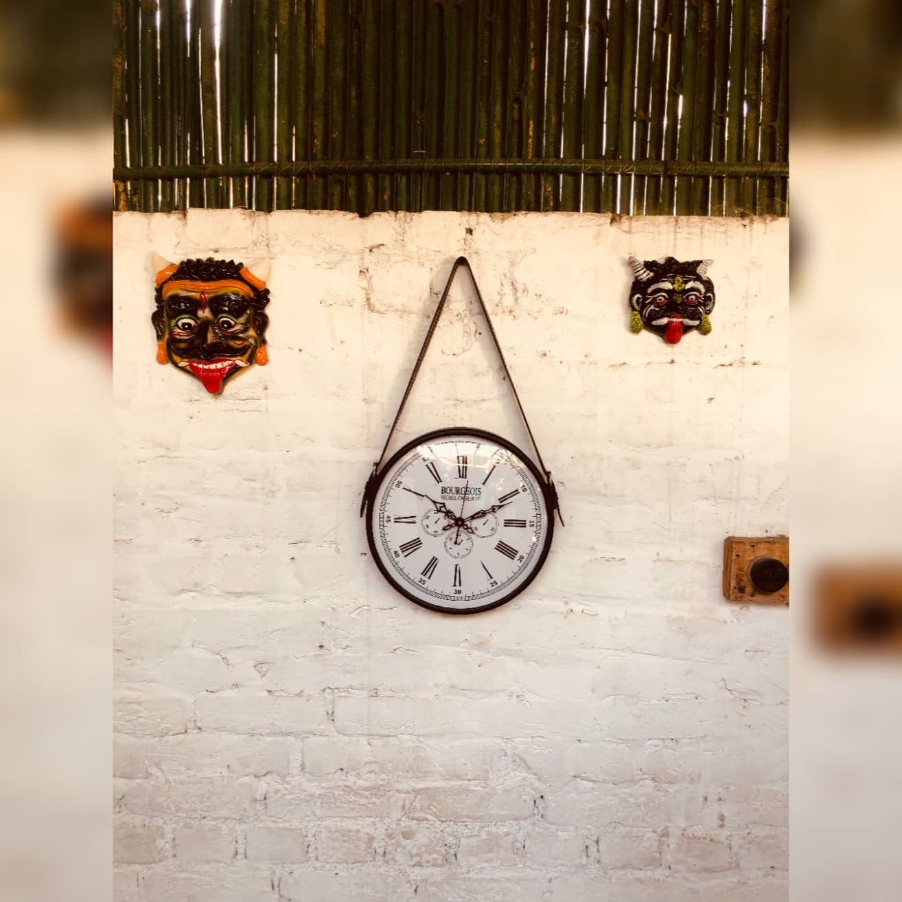 Leather Belt Hanging Wall Clock Dusky Lory