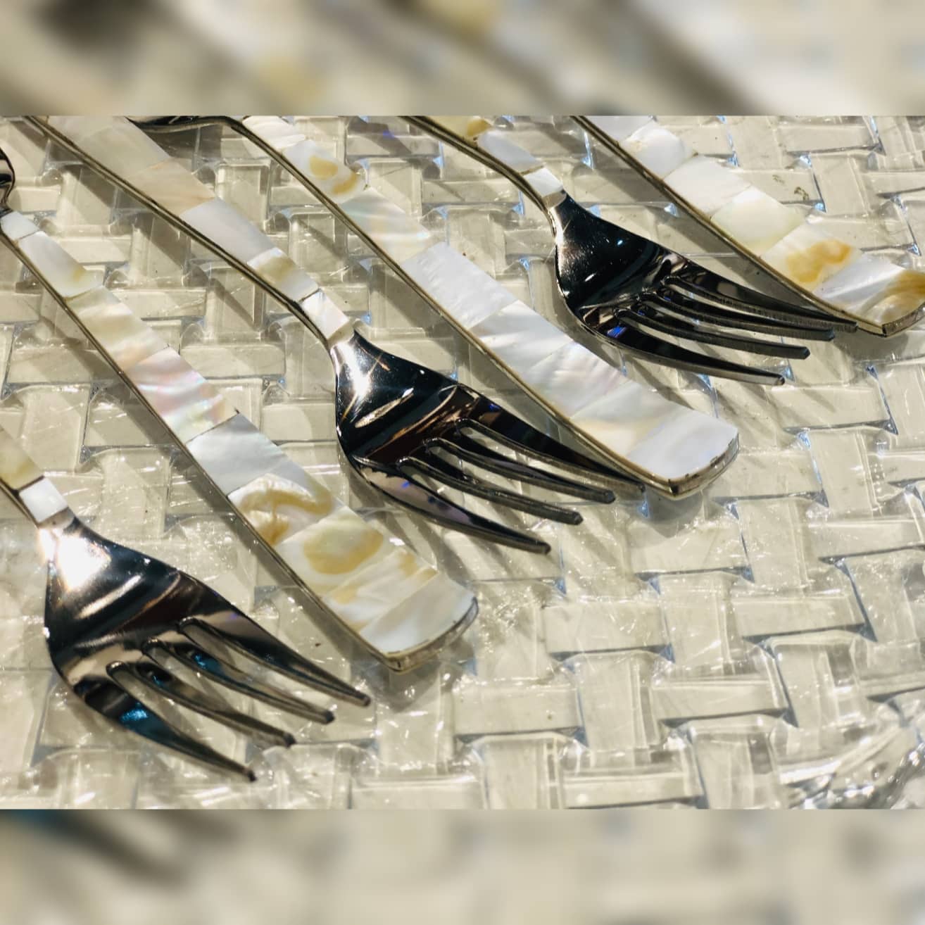 Forks | Premium Stainless Steel With Nacre, Mother Of Pearls Dusky Lory