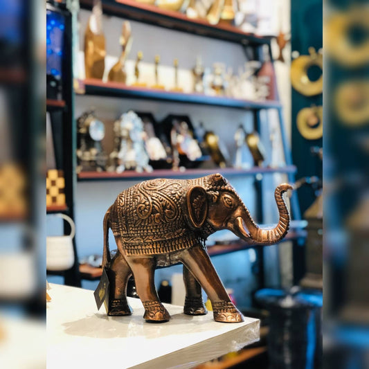 Gold Elephant Figure | Metal Dusky Lory