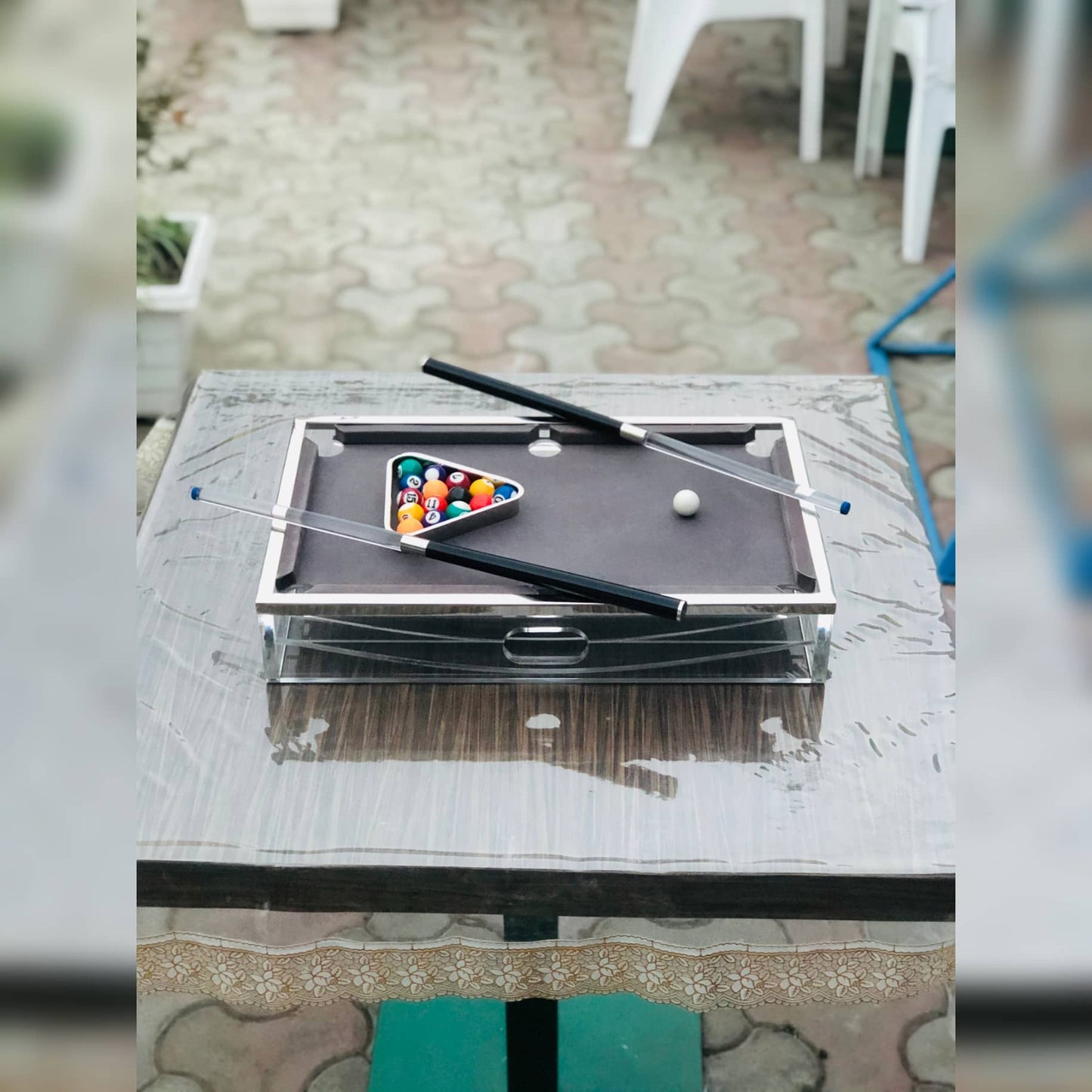 Mini Pool Table | Acrylic | 51cm X 31cm X 9cm Dusky Lory