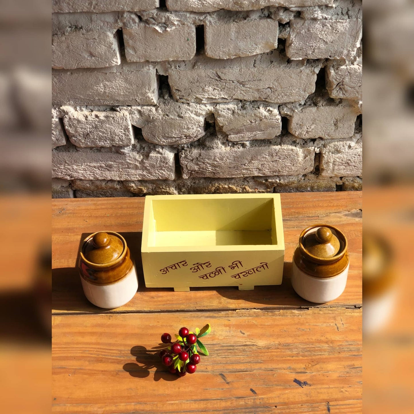 2 Set of Achari Chutney Jar and Handi Salt & Pepper | Combo Dusky Lory