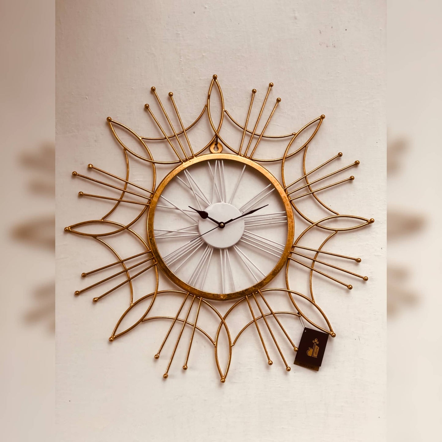 Golden & White Wall Clock | 25 Inch Dusky Lory