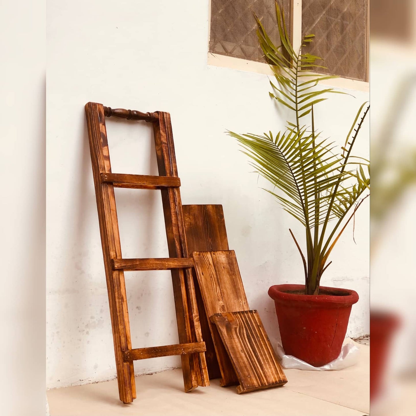 Wooden Rack | Teak Wood Finish | 3ft Height Dusky Lory